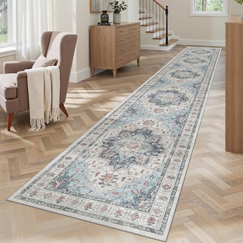 Madane Washable Runner Rugs 2x10 Long for Hallway Kitchen, Blue - Image 5