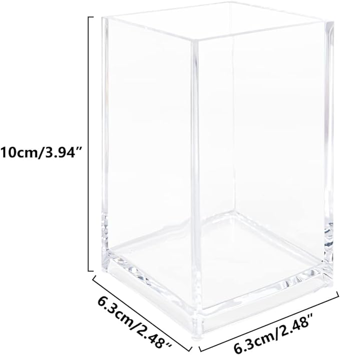 Newkita 3 Pack Clear Acrylic Cosmetic Pencil Pen Holder Cup, Clear Makeup Brush Holder, Desk Acrylic Brushes Storage