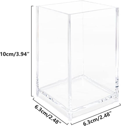 Newkita 3 Pack Clear Acrylic Cosmetic Pencil Pen Holder Cup, Clear Makeup Brush Holder, Desk Acrylic Brushes Storage