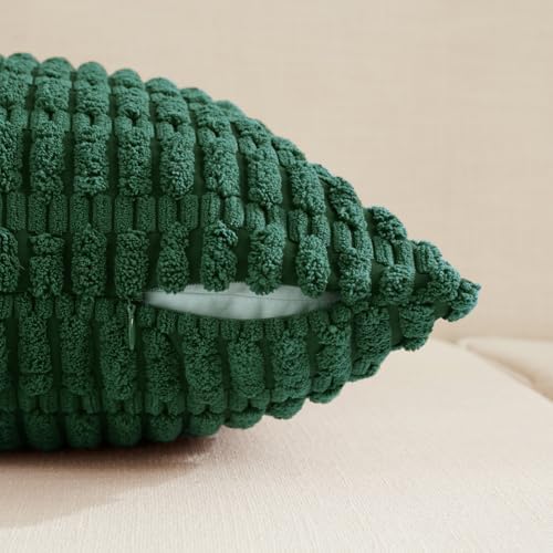 Fancy Homi 4 Packs Decorative Throw Pillow Covers for Living Room Couch Bed, Modern Farmhouse Boho Home Décor Accent Cushion Case, 20" x 20", Dark Green - Image 3