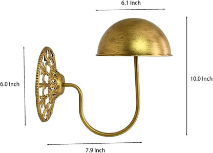 Owlgift Vintage Wall Mount Hat & Coat Rack – Set of 2 – Rustic Gold Decorative Iron Holder for Hats, Scarves, Helmets & Wigs – Retro Entryway Wall Organizer for Home, Store, Restaurant or Hotel Use