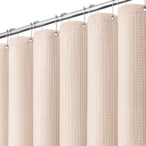 Dynamene Stall Waffle Shower Curtain 256 GSM Heavy Fabric 54x78 Blush Pink by Dynamene