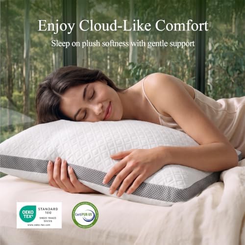 Standard Bed Pillow, Tencel Lyocell, Shredded Memory Foam - Image 4