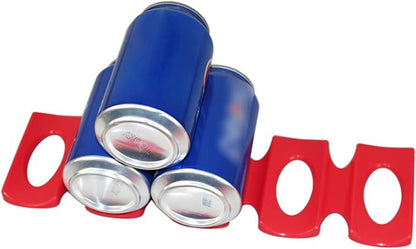 2pcs Silicone Beer Mat Organizer Stacking Rack for Wine Bottles and Cans Drinks Pad for Home Party Refrigerator Bar Green Red
