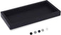 Small Silicone Bathroom Vanity Tray Rectangle Soap and Sponge Holder Kitchen Sink Organizer for Scrubber, Lotion Bottles, Perfume, Jewelry, Candle, Key Trinket Ring, Black