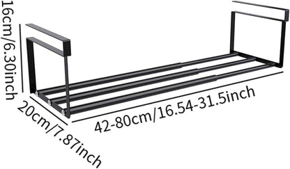 Under Shelf Rack for Partitioning Carbon Steel Hanging in Kitchen and, Black