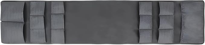 15-Pocket Fridge Storage Hanger, Gray Fabric Hanging Mini Fridge Caddy, 65 x 12.6 in / 165 x 32 cm, Over The Door Organizer for Kitchen, Pantry, Condiments, Utensils, Space Saving