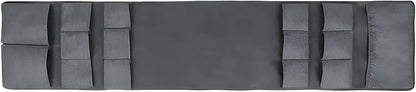 15-Pocket Fridge Storage Hanger, Gray Fabric Hanging Mini Fridge Caddy, 65 x 12.6 in / 165 x 32 cm, Over The Door Organizer for Kitchen, Pantry, Condiments, Utensils, Space Saving