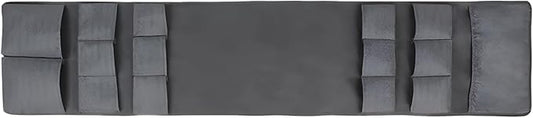 15-Pocket Fridge Storage Hanger, Gray Fabric Hanging Mini Fridge Caddy, 65 x 12.6 in / 165 x 32 cm, Over The Door Organizer for Kitchen, Pantry, Condiments, Utensils, Space Saving