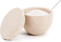 MARBLOUS KRAFTS Marble Flaky Salt Cellar with Lid and Spoon of 4.7 oz Verona Seasoning Container for Countertop Use, Ideal for Stone Salt, Sugar Candy Bowl, and Spices