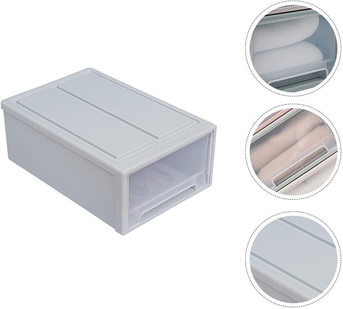 Luxshiny Transparent Stackable Plastic Drawer Storage Box Lightweight Clothes Organizer and Shoe Holder for Bedroom and Living Space-saving Household Container with Large Capacity for Daily