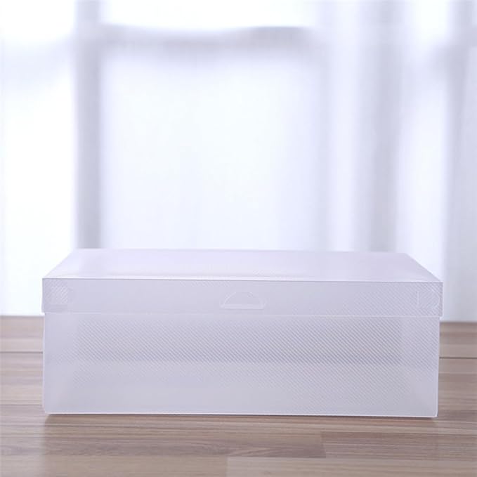 VICASKY 6pcs Large White Flip-top Shoes Storage Boxes 33x20x12cm Plastic Shoe Organizers Dustproof Containers for Home Closet Storage