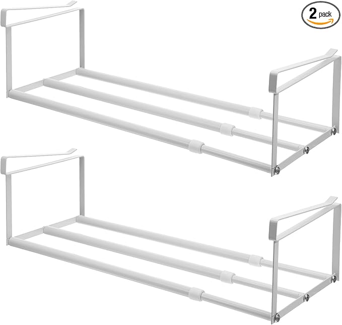 2 Pcs Expandable Shoe Rack Organizer for Closet,Adjustable Hanging Shoe Rack & Under Cabinet Shelf Under Shelf Storage for Shoes or Clothing Storage and Organization Save Space