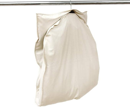 100% Cotton Canvas Long Suit or Coat Bag, Unbleached and Natural