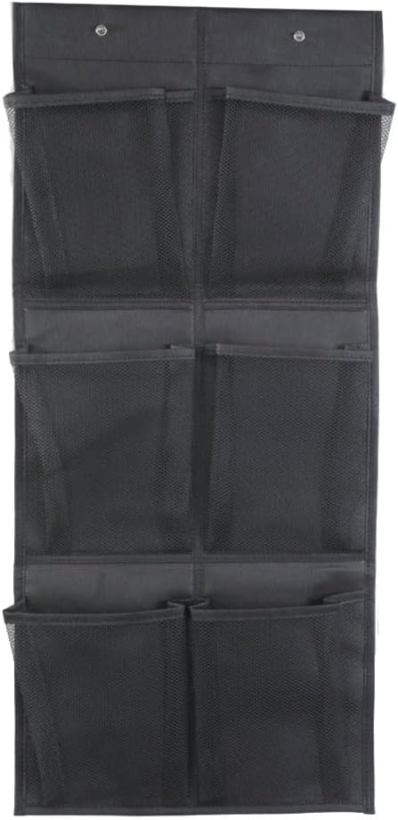 Over the Door Hanging Shoe Organizer with Multi-Pocket Design, Breathable Non-Woven Fabric Dustproof Storage Solution for Bedroom, Bathroom, and Laundry Room, Black/White/Gray, 76x35cm(Is black)