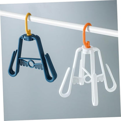 Outanaya 3pcs Multi Functional Drying Shoe Rack Foldable Plastic Organizer for Slippers Double Hook Design for Home Use Space Saving Hanging Drying