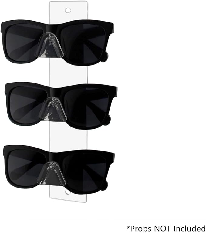 Marketing Holders Eyeglasses Holder Clear Acrylic Sunglasses Wall Mount Glasses Organizing Rack with Hanging Hardware 3 Tier Display Multi Pair Eyewear Reading Bifocals Frames Shades