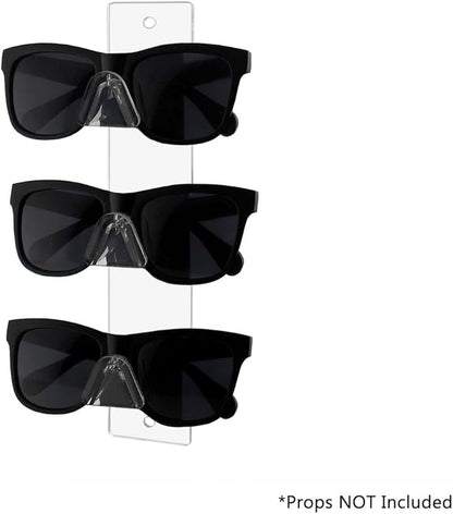 Marketing Holders Eyeglasses Holder Clear Acrylic Sunglasses Wall Mount Glasses Organizing Rack with Hanging Hardware 3 Tier Display Multi Pair Eyewear Reading Bifocals Frames Shades