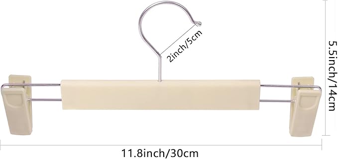 Pants Hangers with Clips Skirt Hangers for Women Plastic Clip Hanger for Pants Clothes Hanger (50pack, Khaki)