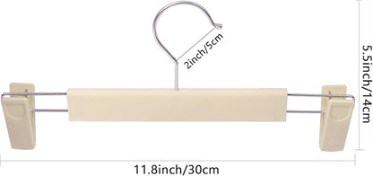 Pants Hangers with Clips Skirt Hangers for Women Plastic Clip Hanger for Pants Clothes Hanger (50pack, Khaki)