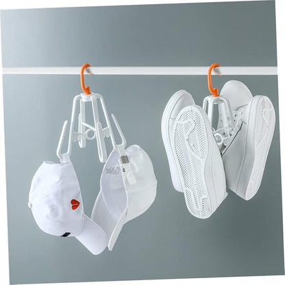 Outanaya 3pcs Multi Functional Drying Shoe Rack Foldable Plastic Organizer for Slippers Double Hook Design for Home Use Space Saving Hanging Drying