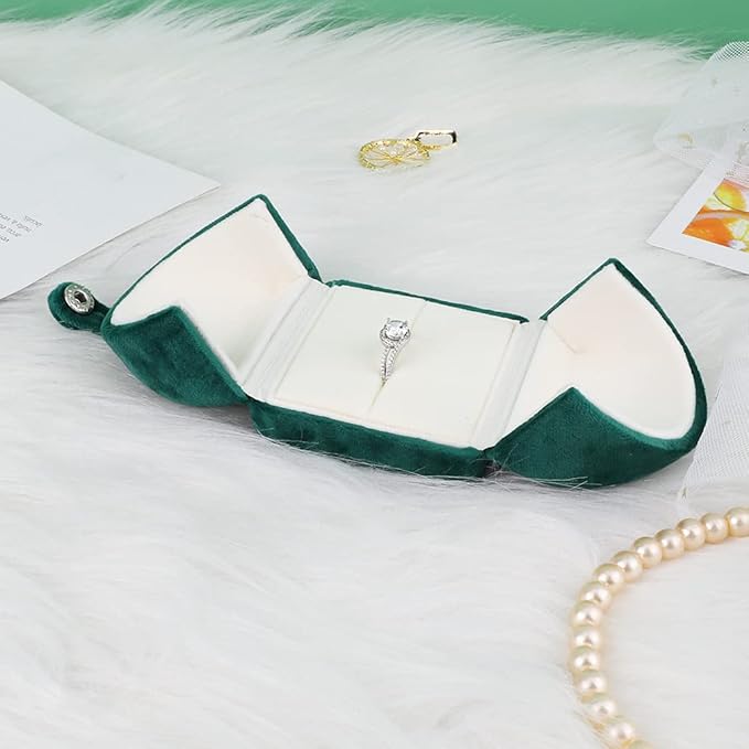 Velvet Jewelry Box Ring Box Rings Organizers Jewelry Case for Birthday Engagement Wedding Anniversary (Ring Boxes)