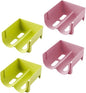 4pcs Stackable Drink Can Storage Rack Fall Beer Organizer for Fridge Space-saving Storage Container Pink and Green for Beverage Organization