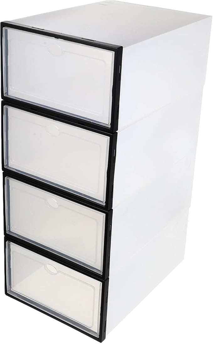 4pcs Thickened Plastic Shoe Storage Cases and Household Organizers for Home and Closet Use