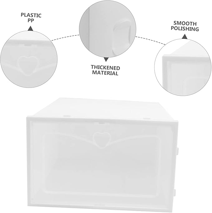 PRETYZOOM 2pcs Heavy Duty Plastic Shoe Box Storage Containers Drawer Type for Entryway under Bed Organizer