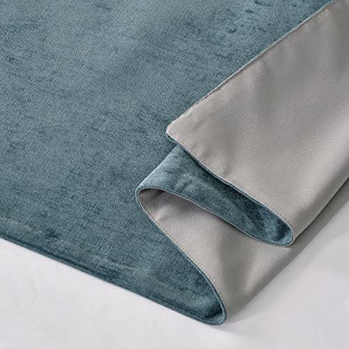AMBERIS Bed Runner Blue, Chenille Soft No Fading Modern Bed Scarf (Pillowcases Sold Separately) - Image 4