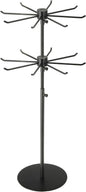 uxcell Keychain Display Stand, 1Pcs - Metal 2-layer Rotating Jewelry Display Stand with 8 Hook, Adjustable Display Rack for Necklace Craft Shows (Black)