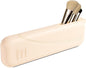 Silicone Makeup Brush holder travel case,Large makeup brush bag with Half-open Snap Design, Anti-fall Out vanity organizer for Toothbrushes,lipstick,eyebrow pencil,BB Cream,Liquid Foundation (Beige)