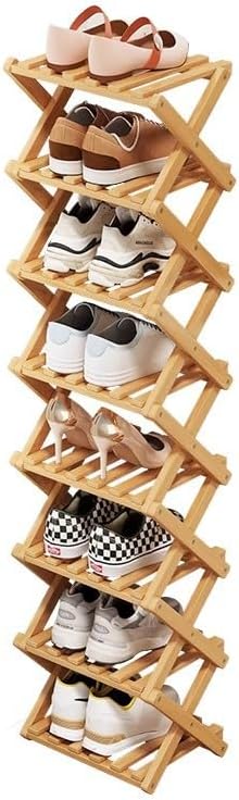 Shoe Racks, Foldable Shoes Organizer Free Standing Shelf for Entryway, Closet, Bedroom, Hallway, | Natural | Functional | Multifunctional Shoe Rack (Five Layers of Primary Colors)