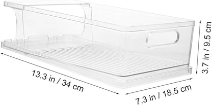 Cabilock 2pcs Plastic Can Dispensers for Refrigerator Auto Beverage Organizers Efficient Drink Holders Space-Saving Design for Soda and Water Bottles Storage