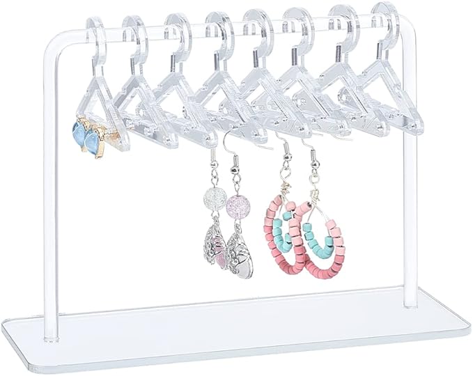 PH PandaHall Coat Hanger Earring Holder, Jewelry Display Dangle Earring Hanging Organizer Mini Earring Necklace Hanger Ear Studs Display Rack for Retail Show Personal Exhibition, 2.3x5.9x4.2inch