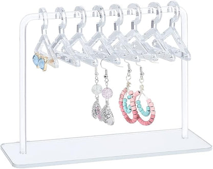 PH PandaHall Coat Hanger Earring Holder, Jewelry Display Dangle Earring Hanging Organizer Mini Earring Necklace Hanger Ear Studs Display Rack for Retail Show Personal Exhibition, 2.3x5.9x4.2inch