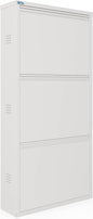 CEHA 3 Tier Metal Shoe Cabinet with Cover, Durable Shoe Storage Organizer for Entryway, Space Saving Shoe Shelf Closet with Side Ventilation Holes, 5.91" x 40.6" x 19.68", White