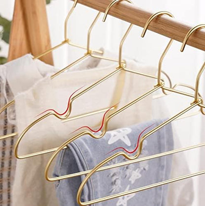 12.6” Gold Matt Metal Coat Hanger, 30PCS, Children Standard Suit Hanger, Clothes Hangers for Closet Toddler Infant Newborn Kids Hangers, Space Saving Baby Clothes Hangers