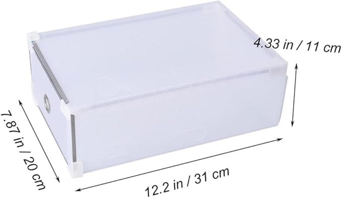 Amosfun 6pcs Shoes Storage Case Translucent Boxes Keep Shoes Clean Tidy for Dorm Home Office