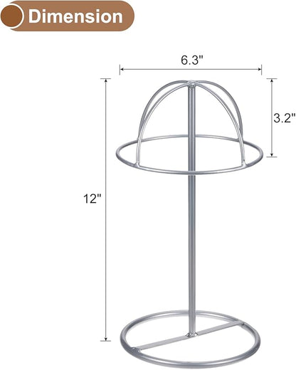 uxcell Metal Hat Display Stand 2 Pack Tabletop Hat and Wig Rack Holder Freestanding for Baseball Cap, Fedora Hat, Cowboy Hat - Silver, 12 Inch