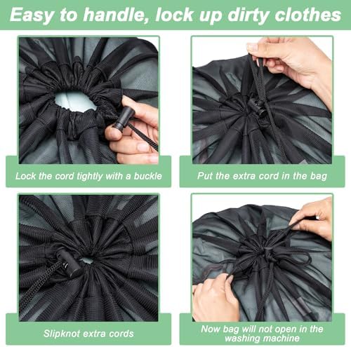 2 Pack Mesh Travel Laundry Bag 28" x 40"Extra Large Dirty Clothes Organizer - Image 5