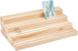 NBEADS 4-Tier Wood Jewelry Display Stand, Wooden Earring Organizer Holder with Grooves Jewelry Showcase Rack for Rings Earring Display Cards Photo Home Decorations
