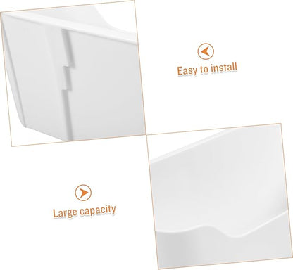 SHOWERORO 2pcs Bathroom Cabinet Organizer Wall Makeup Storage Box Sink Organizer Adhesive Mount Fridge Drink Holder