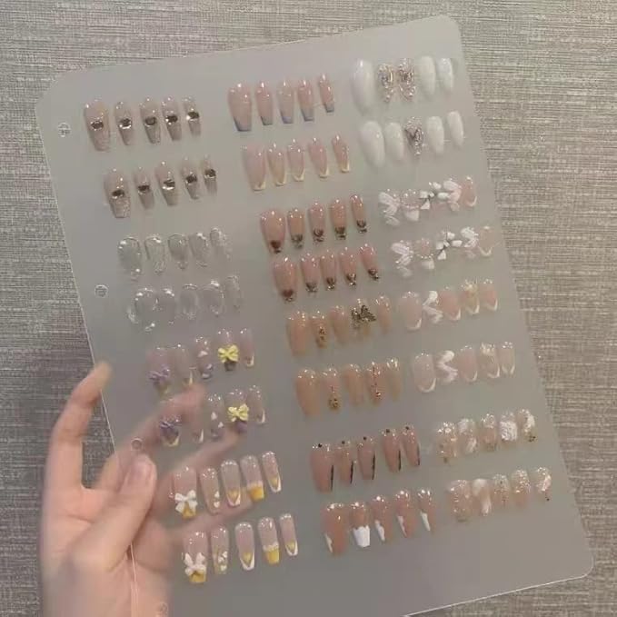 Press On Nail Organizer,Press On Nail Packaging,Removable Loose-Leaf Storage Book for Fake Nail,Nail Display (A4(12.6*10*1.37 inch)