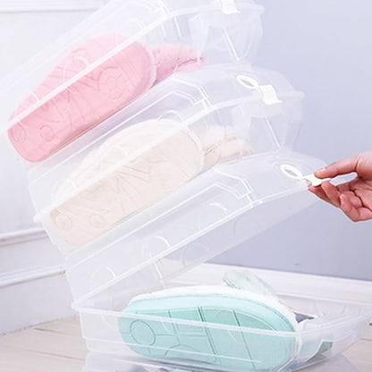 BESPORTBLE Large Plastic Shoe Storage Box Thickened Flip-Top Shoe Organizer Dustproof Design for Men and Women for Closet and Travel Use