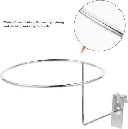 PRETYZOOM Hat Rack for Grid Wall Panels Metal Ball Display Holder Organizer for Basketball Football Rugby Caps 9.84X5.51X10.62In Space-Saving Wall Mount Storage for Home Shop