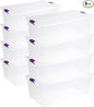 Sterilite 8-Pack 110 Quart Clearview Latch Box, Stackable Organizer Bins with Latching Lids - Clear Plastic Organization Containers for Closet, Bedroom, Shelving Units and Everyday Home Storage