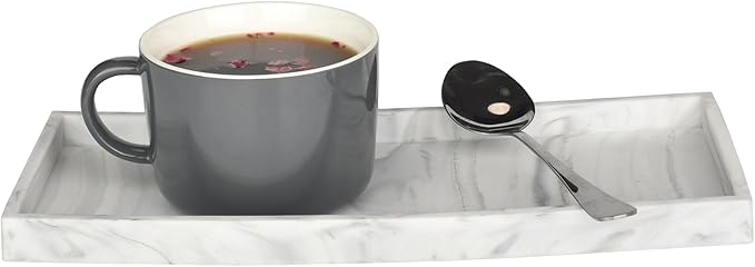 DNC Silicone Bathroom Tray for Counter, 2PC 11.8" Vanity Tray for Countertop, Kitchen Sink Soap Tray for Dish Holder Dispenser Toilet Tank Desk Organizer