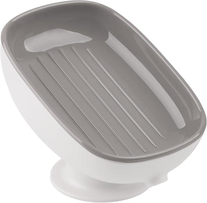 Soap Holder Self Draining for Sink Soap Holder Suction Cup Bar Soap Holder for Kitchen Bathtub - Gray