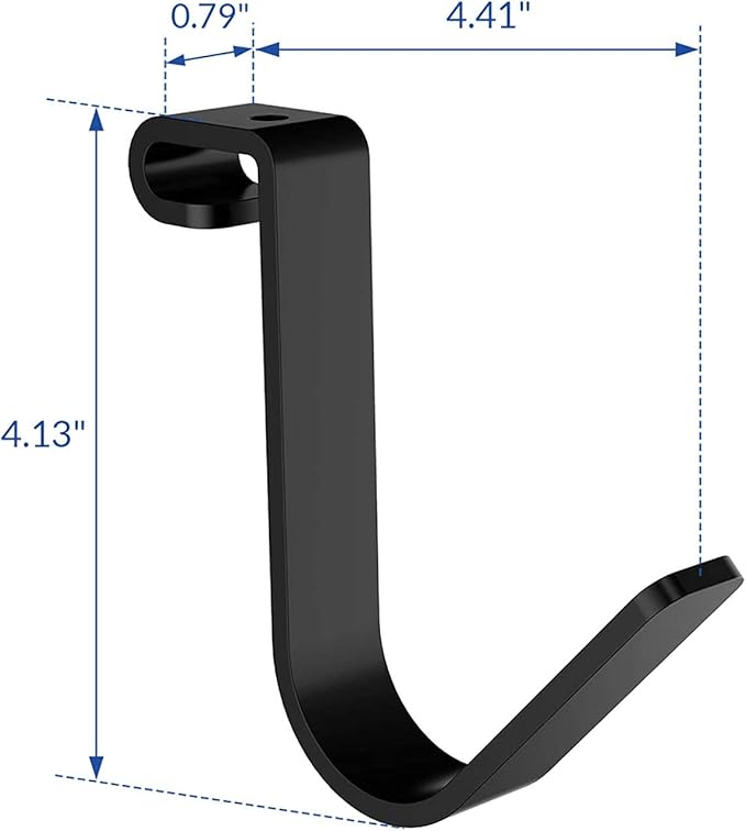 FLEXIMOUNTS 4 Pack Add On Storage Rail Hook Accessory for Ceiling Rack and Wall Shelving, Max Weight Capacity up to 50lbs, Black